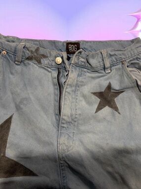 BDG Urban Outfitters Women’s Light Blue Star-Print Baggy High-Rise Jeans